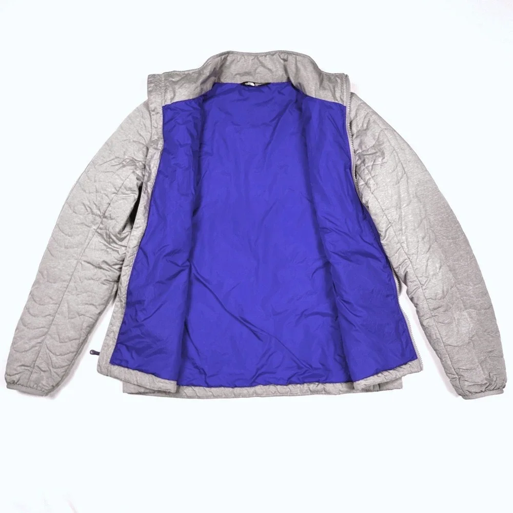 The North Face Thermoball Jacket Womens Large Gray Quilted Puffer Gorpcore